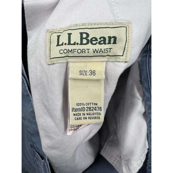 LL Bean Shorts Mens 36 Blue Cargo Double L Natural Fit Flat‎ Front Casua - Picture 2 of 8